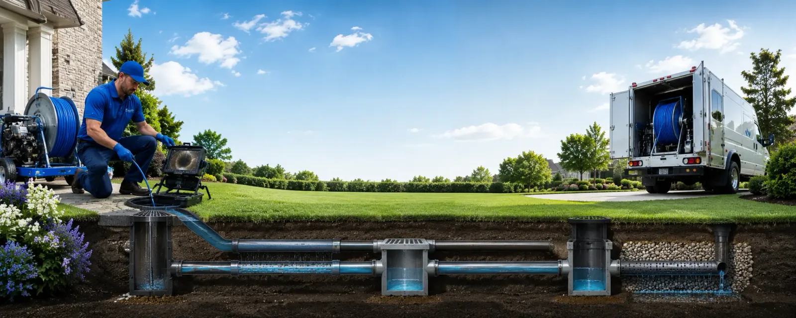 Outdoor drain cleaning information for Center Point, IA
